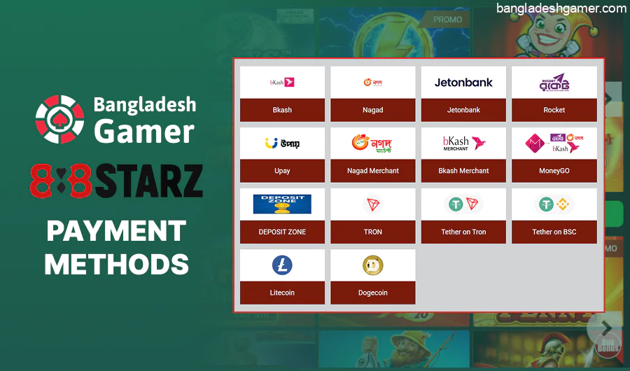 888starz offers a wide range of payments