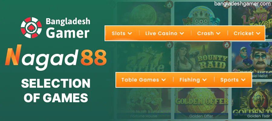 Nagad88 offers players from Bangladesh access to thousands of games